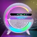 G Speaker Lamp - APP Control 3 in 1 Multi-Function Bluetooth Speaker with Wireless Fast Charging, RGB Light and Sunrise Alarm Clock for Bedroom
