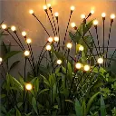 8 led Swaying Crystal Ball Firefly Flickering Outdoor Waterproof Decorative lamp for Pathway (Pack of 2)