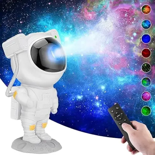 Astronaut Galaxy Projector with Remote Control - 360° Adjustable Timer Kids Astronaut Nebula Night Light